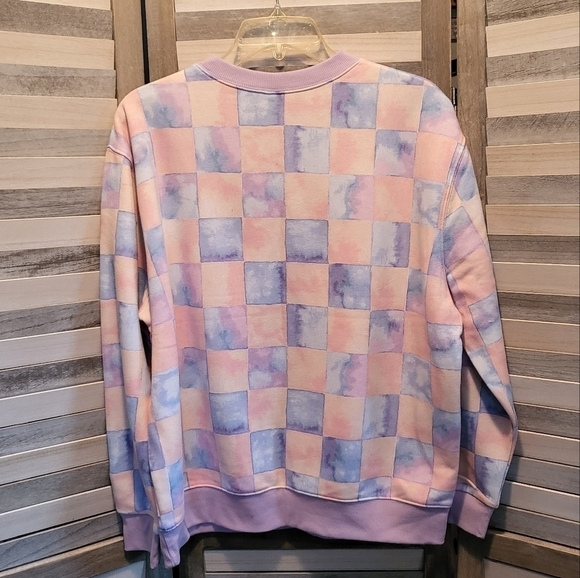 Blue checkered print fleece oversized sweatshirt & sweatpants | Wild Fab… - Picture 4 of 16